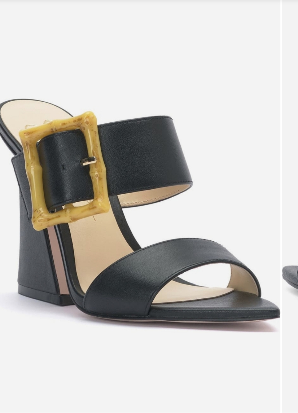Jessica Simpson Qena Black Slide Heel with Buckle Accent